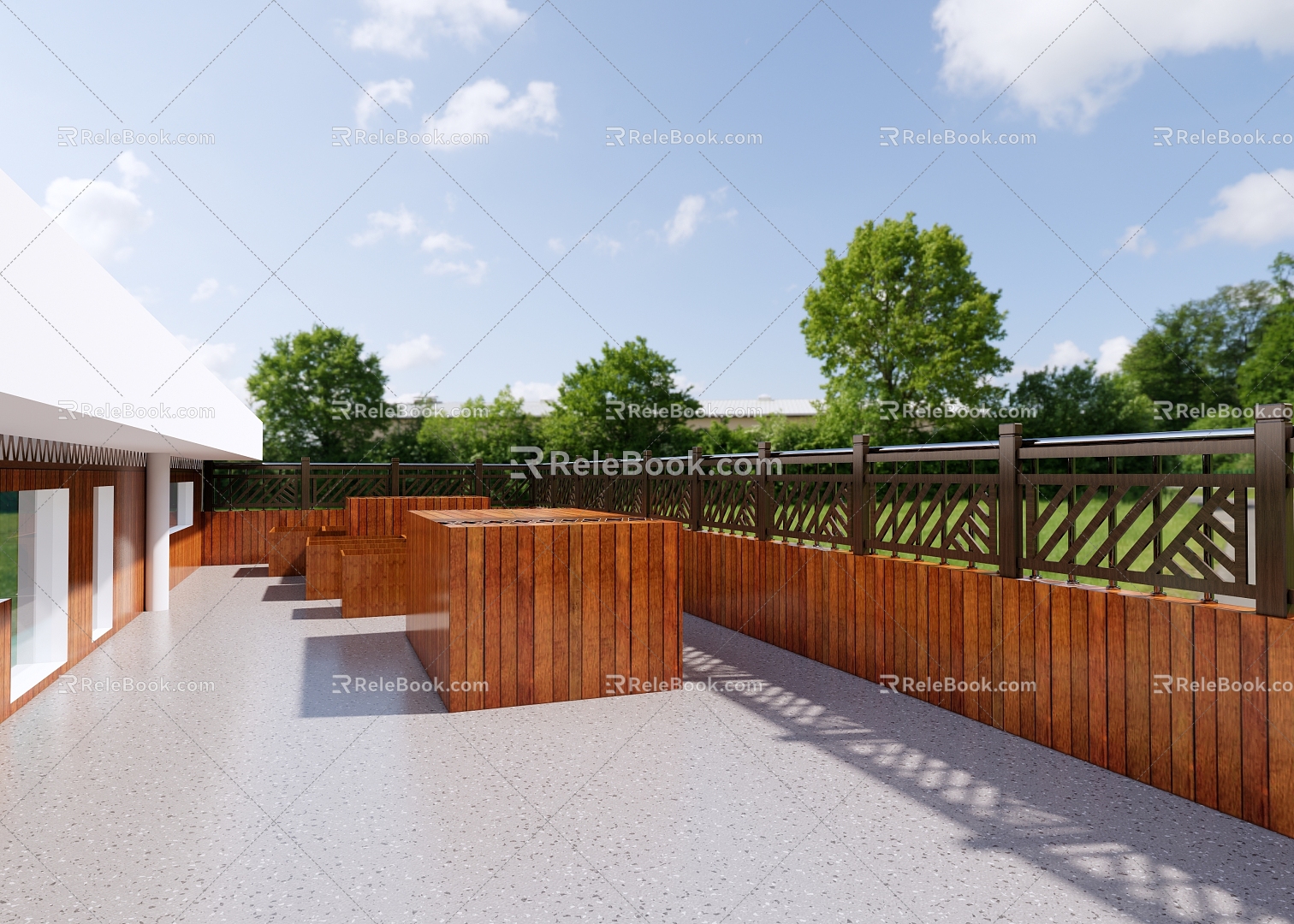 Modern Roof Garden Fence model