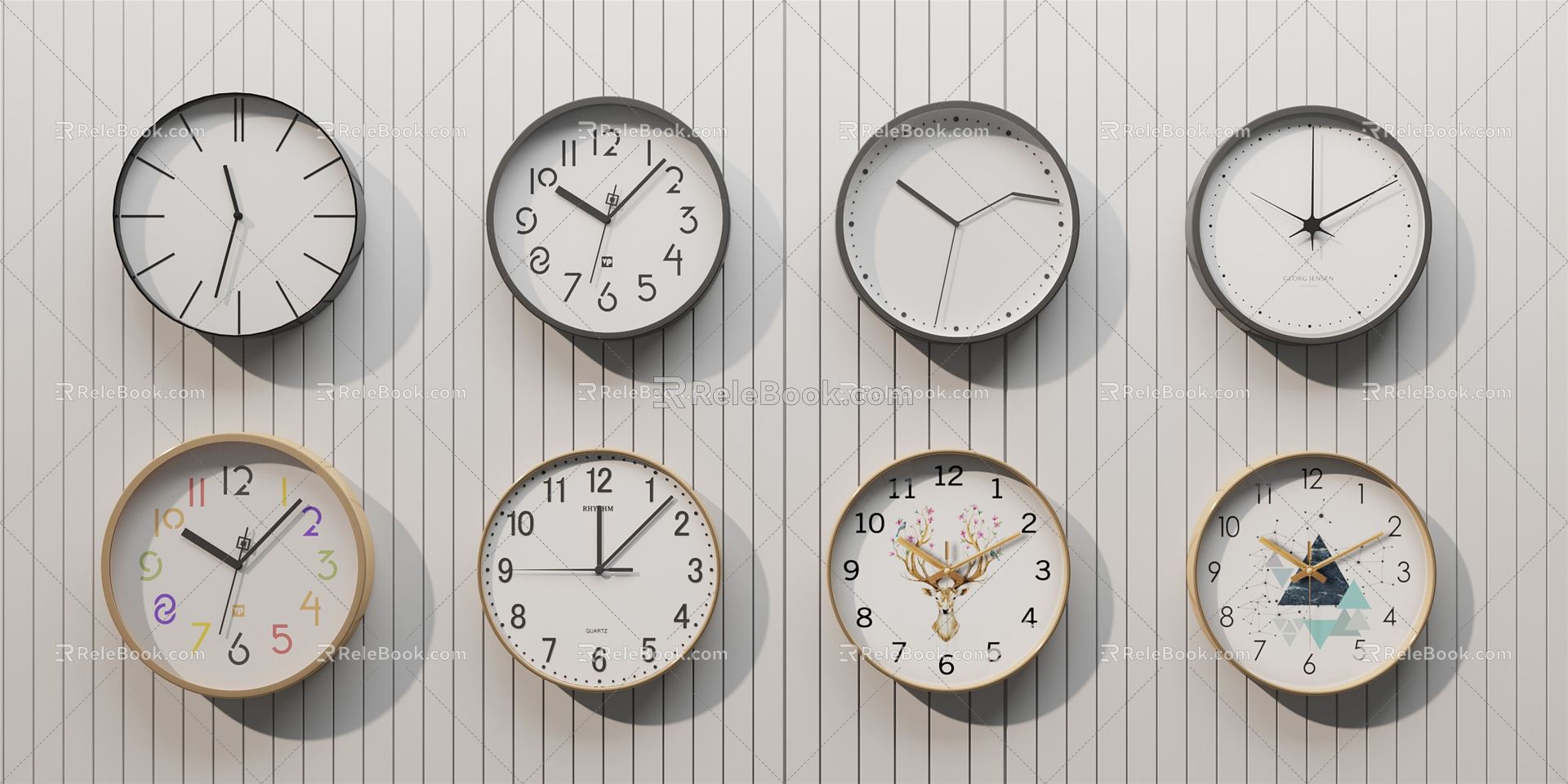 Modern clock clock wall clock 3d model