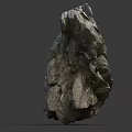 Natural Rough Stone With Mossy Textured Surface And Cracked Details For Decorative Use