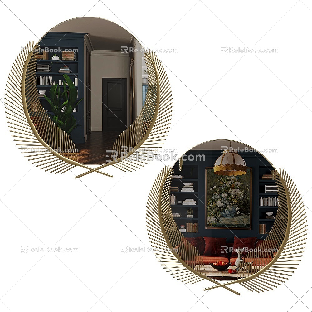 set modern decorative mirror 18w 3d model