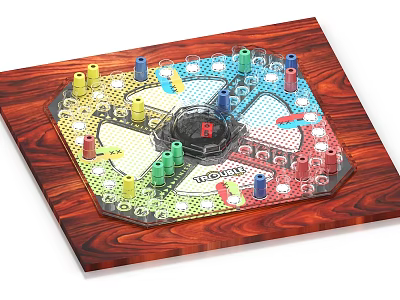 Winning Board Game With Wooden Base And Colorful Pegs For Family Entertainment 3d model