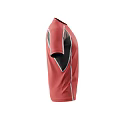 Red And Black Color Block Short Sleeved T Shirt For Sports