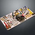 Complete Hardware Tools Collection Including Wrenches Screwdrivers Hammer Pliers and Tape Measure on Tool Board