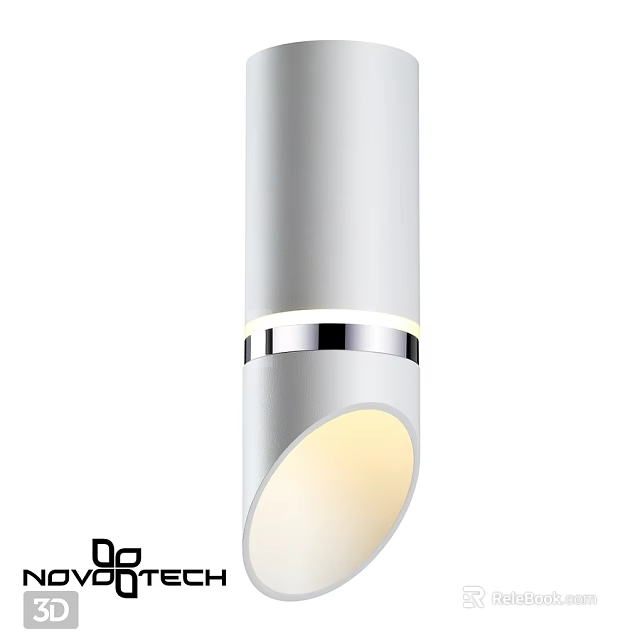 Modern White Ceiling Light With Sleek Metal Accent And Soft Illuminating Glow 3d model 
