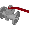 Stainless Steel Ball Valve With Red Handle And Flange Connection For Industrial Applications