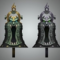 Three-Shading Two-Shading Soul Bell Ghost Clock Wing Clock Bronze Clock Big Clock East Emperor Clock Guofeng Martial Arts Fairy Swordsman Wind Object Parts Hand-painted Scene 3d model