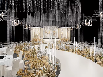 Crystal Wedding Scene Modern Wedding Scene 3d model