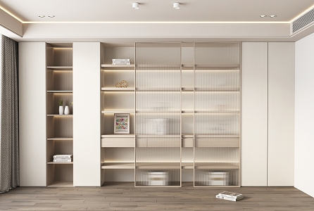 Modern Bookcase Cream Bookcase 3d model