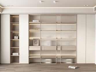 Modern Bookcase Cream Bookcase 3d model