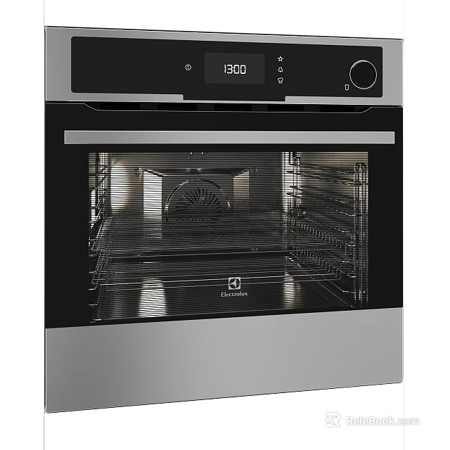 Electrolux Modern Kitchen Oven With Digital Temperature Display And Stainless Steel Racks 3d model 