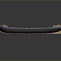 Wooden Boat With Multiple Oars Classic Design Blue Accents And Detailed Structure