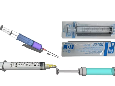 Medical Syringes With Needles And Packaged Disposable Units For Healthcare Applications 3d model