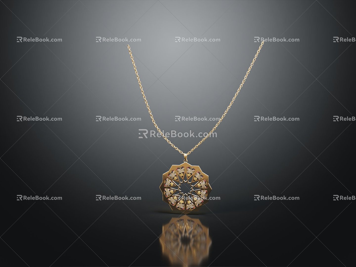 Modern Necklace Ornament Jewelry 3d model