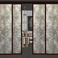New Chinese-style sliding door 3d model