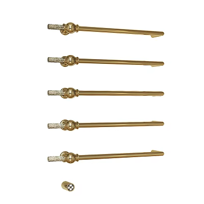 Golden Metal Towel Bars With Decorative Ball Ends For Home Bathroom Use 3d model