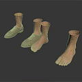 Realistic Foot Models With Shoes And Barefoot Options For Display Use