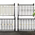 Modern Black Railing With Gold Accents And Decorative Spindles Design