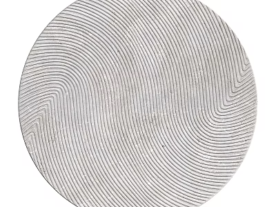 Circular Abstract Painting With Intricate Wavy Lines And Textured Neutral Surface 3d model