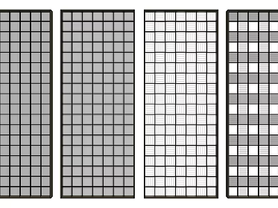 Glass partition screen 3d model