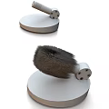 Headphone Speaker Device With Circular Base And Fuzzy Top Component