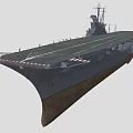 Aircraft Carrier Warship 3D Model With Flight Deck And Tower Structure 3d model