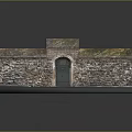 Traditional Architectural Model With Stone Walls Green Door And Mossy Roof