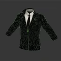 Stylish Black Zipper Jacket With White Shirt And Black Tie Outfit