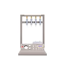 Industrial Laboratory Equipment With Metal Frame Vertical Tubes Circular Platform And Control Panel