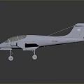 Small Gray Aircraft Model With Two Propellers And Mounts Under Wings On Dark Reflective Background 3d model