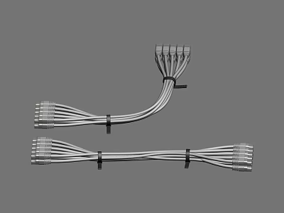 Multi Wire Cable Harnesses Bundled For Electronic Connection Applications 3d model
