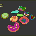 Assorted Fresh Food Collection Featuring Pizza Slices Bread Tomato And Salad Bowl