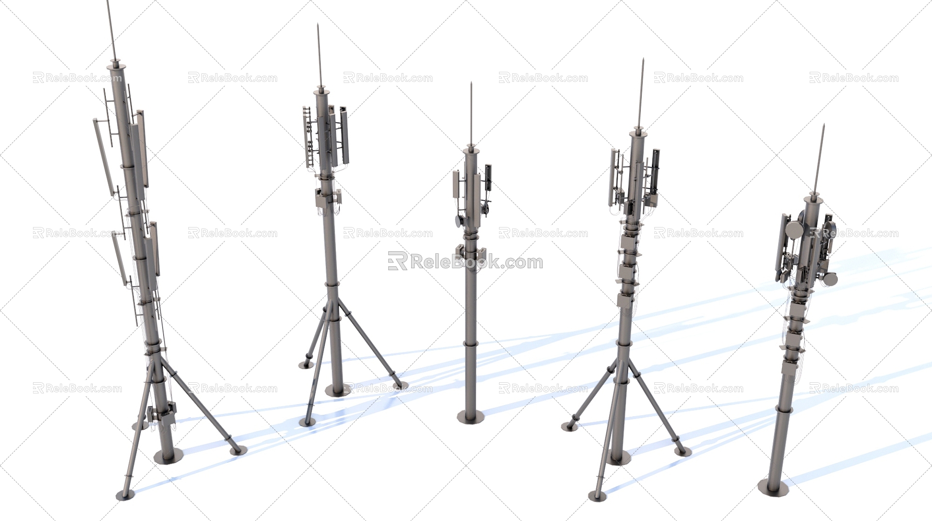 antenna signal receiver cell phone tower 3d model