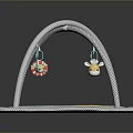 Baby Play Gym Activity Mat with Arched Frame Hanging Toys and Giraffe Design