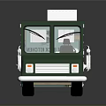 Green and Black Food Truck with Decorative Patterns White Top Section and Windows