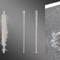 Water Fountain Design Featuring Flowing Water And Vertical Jet Spray Structures