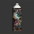 Colorful Graffiti Spray Can With Artistic Design And Vibrant Patterns