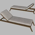 Modern Outdoor Lounge Chair With Wooden Frame And Light Gray Cushion