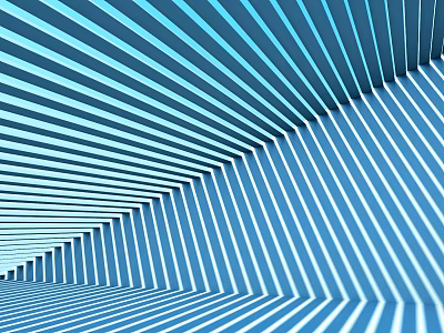 Abstract Blue And White Striped Geometric Perspective Visual Design Art Space Illusion 3d model