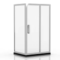 Modern Shower Sauna Enclosure With Clear Glass Doors And Chrome Frame