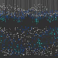 Modern Fiber Optic Chandelier with Blue and White Light Points Decorative Scattered Design
