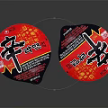 Shin Ramyun Instant Cup Noodles With Red Packaging And Korean Characters
