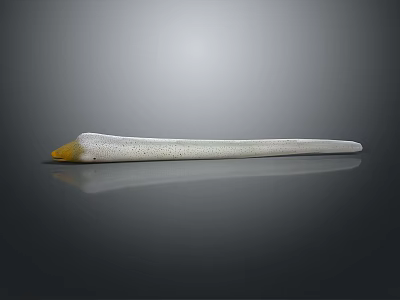 Elephant Ivory Tusk With White Body Yellow Tip And Spotted Surface 3d model