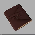 Dark Red Leather Notebook With Strap Design For Practical Daily Use 3d model