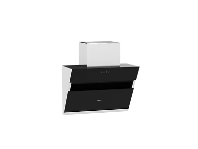 Modern Black And White Kitchen Range Hood With Sleek Design For Cooking 3d model