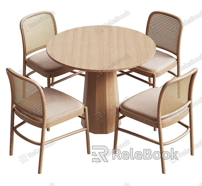 Modern Rattan Casual Table and Chair Combination model