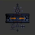 Futuristic Mechanical Wheel Design With Cybernetic Components Blue Orange Accents And Tech Details