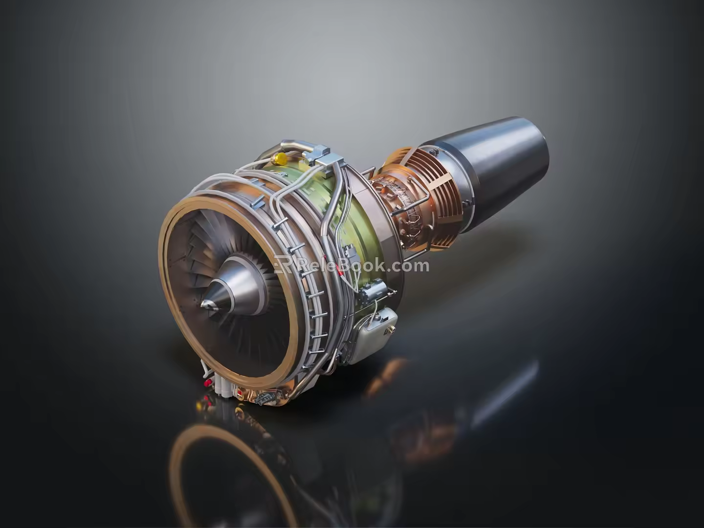 modern turbine aircraft engine turbofan aircraft turbine 3d model