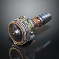 modern turbine aircraft engine turbofan aircraft turbine 3d model
