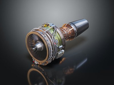 modern turbine aircraft engine turbofan aircraft turbine 3d model