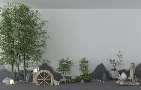 New Chinese Gardening Sits Landscape Sits 3d model